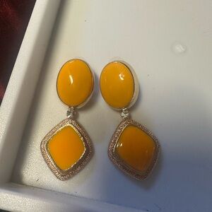 Elegant Yellow and Gold Earrings